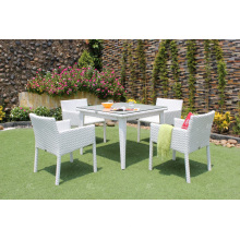 Design élégant Poly Rattan Ensemble de 4 chaises pour meubles en osier pour jardin extérieur